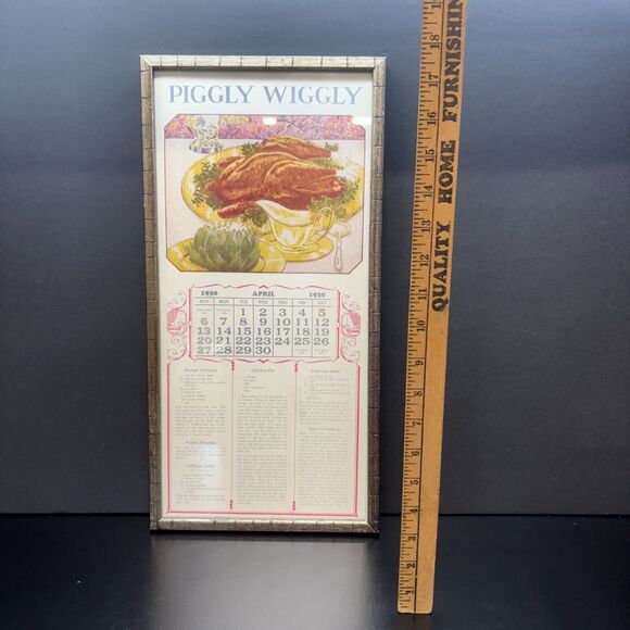 1930 Piggly Wiggly Calendar April Framed - Picture 7 of 7